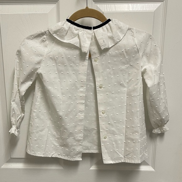 Martina Charlotte White Swiss Dot Bow Blouse - Picture 13 of 13